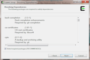 cygwin dependencies